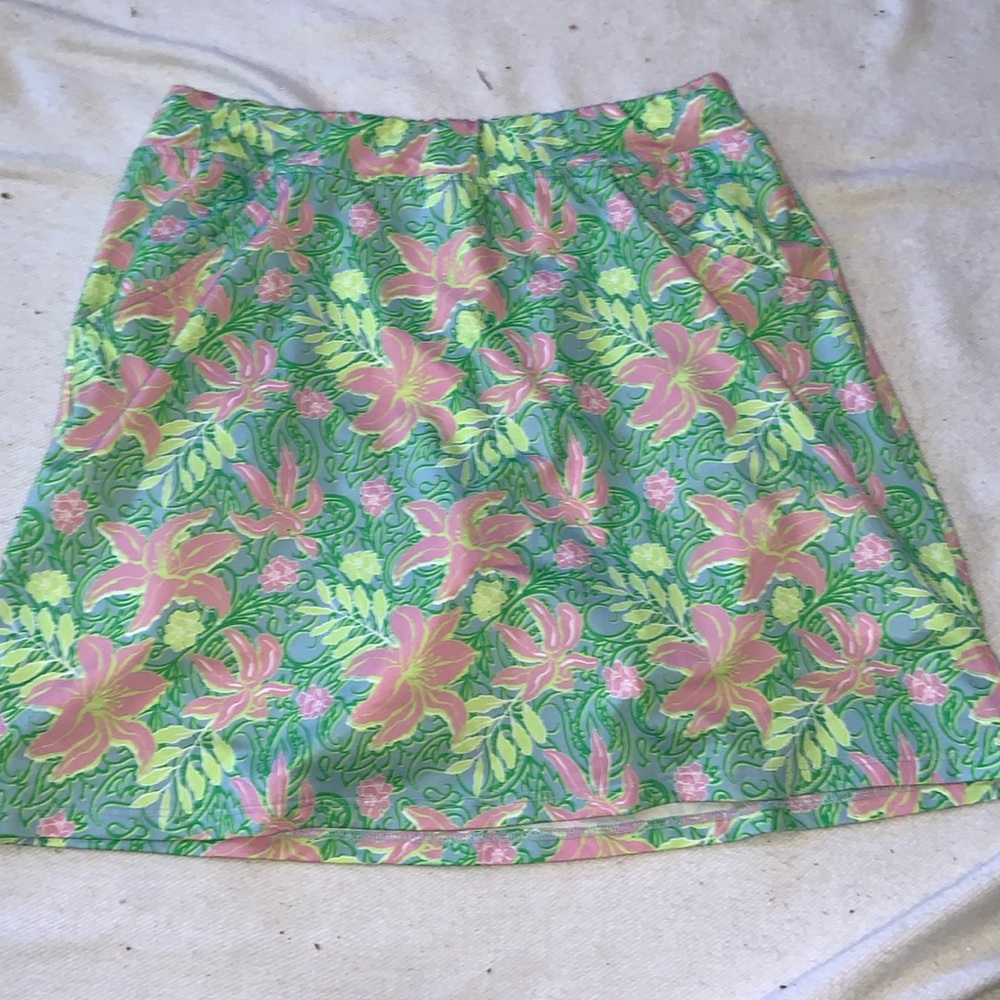 Court Haley by Sport Haley tennis skirt skort floral preppy green pink Hawaiian